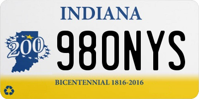 IN license plate 980NYS