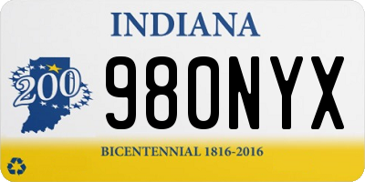 IN license plate 980NYX
