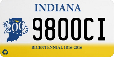 IN license plate 980OCI