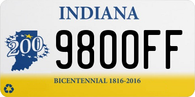 IN license plate 980OFF