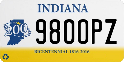 IN license plate 980OPZ