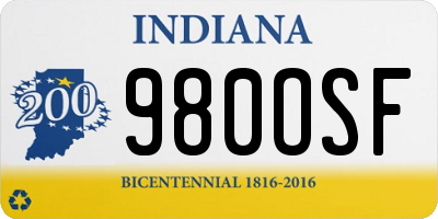 IN license plate 980OSF