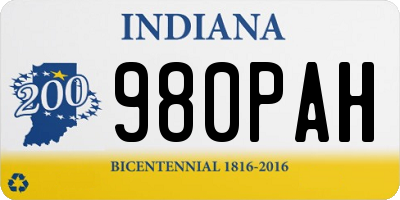IN license plate 980PAH