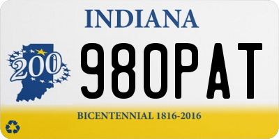 IN license plate 980PAT