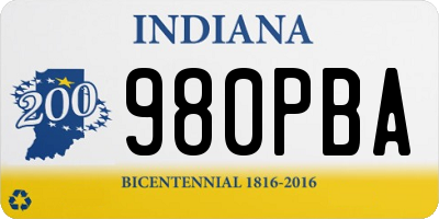IN license plate 980PBA