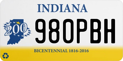 IN license plate 980PBH