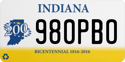 IN license plate 980PBO