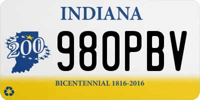 IN license plate 980PBV