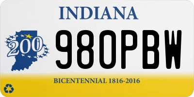 IN license plate 980PBW