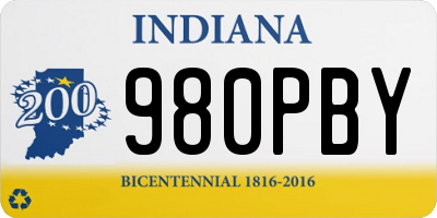 IN license plate 980PBY