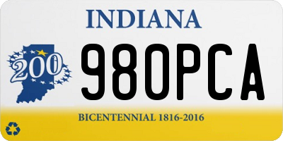 IN license plate 980PCA