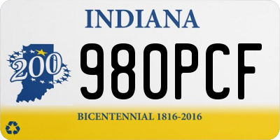 IN license plate 980PCF