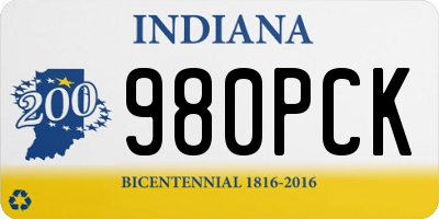 IN license plate 980PCK