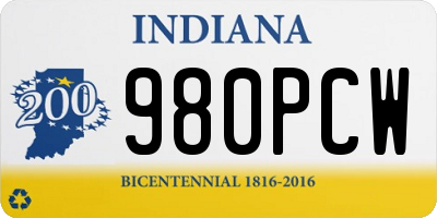 IN license plate 980PCW