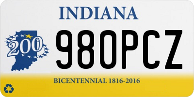 IN license plate 980PCZ