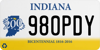 IN license plate 980PDY