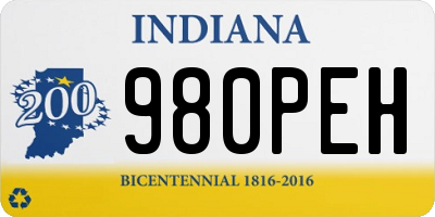 IN license plate 980PEH