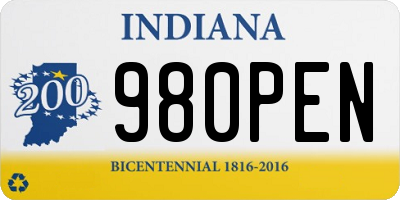 IN license plate 980PEN