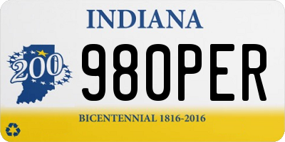 IN license plate 980PER