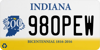 IN license plate 980PEW