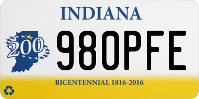 IN license plate 980PFE