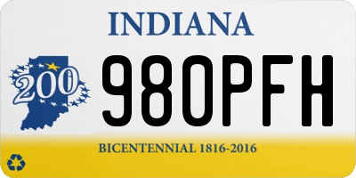 IN license plate 980PFH