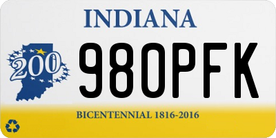 IN license plate 980PFK