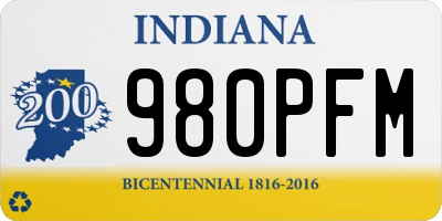IN license plate 980PFM