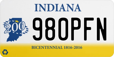 IN license plate 980PFN