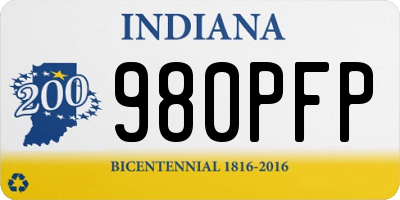 IN license plate 980PFP