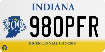 IN license plate 980PFR