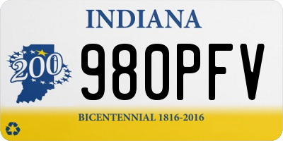 IN license plate 980PFV