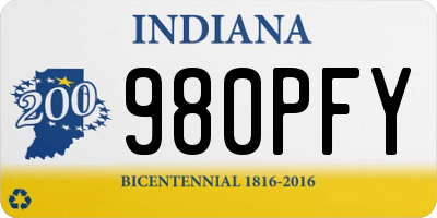 IN license plate 980PFY