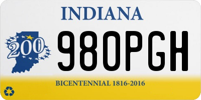 IN license plate 980PGH