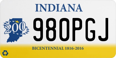 IN license plate 980PGJ