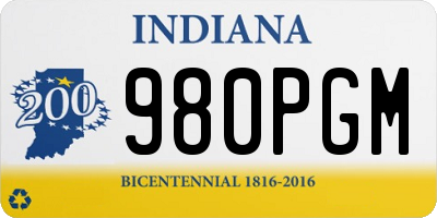 IN license plate 980PGM