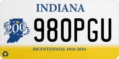IN license plate 980PGU