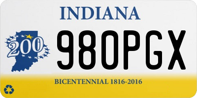 IN license plate 980PGX