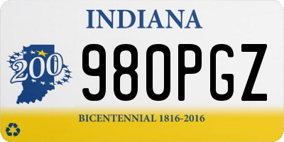 IN license plate 980PGZ