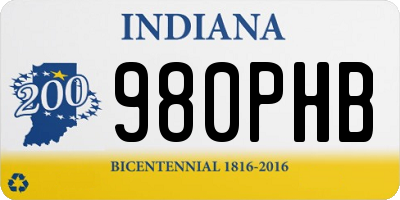 IN license plate 980PHB
