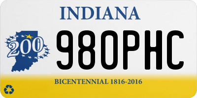 IN license plate 980PHC