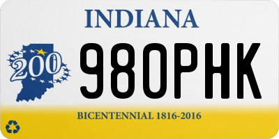 IN license plate 980PHK