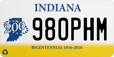 IN license plate 980PHM