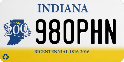 IN license plate 980PHN
