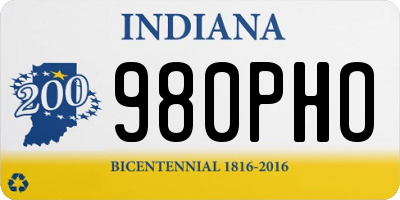 IN license plate 980PHO