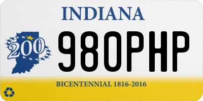 IN license plate 980PHP