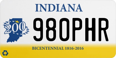IN license plate 980PHR