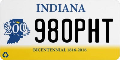 IN license plate 980PHT
