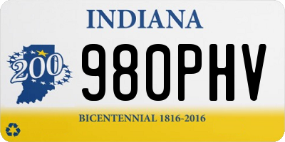 IN license plate 980PHV