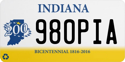 IN license plate 980PIA